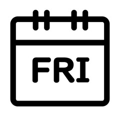 曜日、金曜日を表すラインスタイルのアイコン