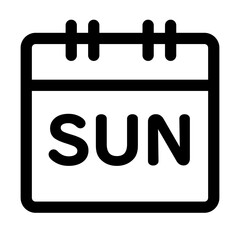 曜日、日曜日を表すラインスタイルのアイコン