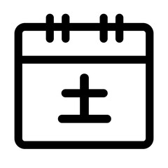 曜日、土曜日を表すラインスタイルのアイコン