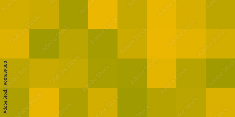 Poster abstract tiled surface pattern, squares colored with random shades of green and amber - wide scale g