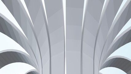 Abstract gray background curved stripes in design 3d render