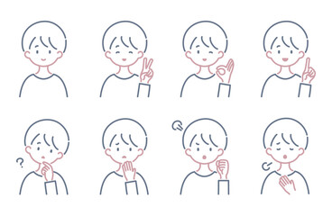 シンプルな人物のイラストセット