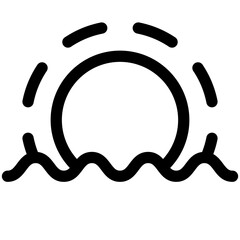 一日、太陽を表すラインスタイルのアイコン