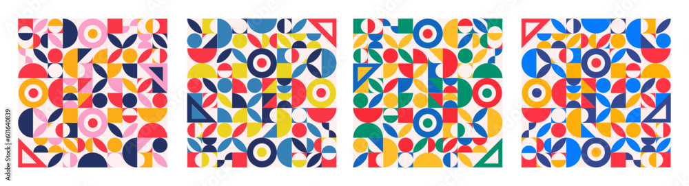 Poster set of geometry minimalistic artwork poster with simple shape and figure. abstract vector pattern de