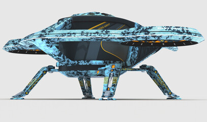 3D illustration of a multi-purpose military drone.