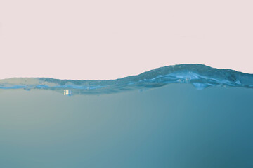 Blue water wave isolated on white background   