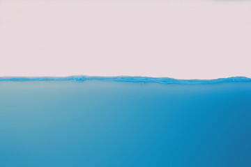 Blue water wave isolated on white background   