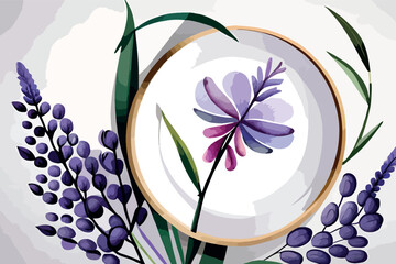 Lavender Flower watercolor floral art
