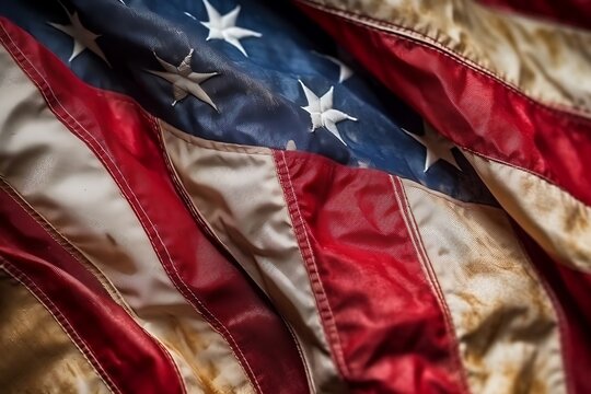 Beautiful flag America delicate fabric