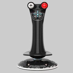 3D model of a universal remote device for various types of transport. Panel with joystick and buttons and projection screen with movable mechanism.