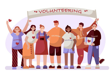 Volunteers celebrate their day. Successful teamwork