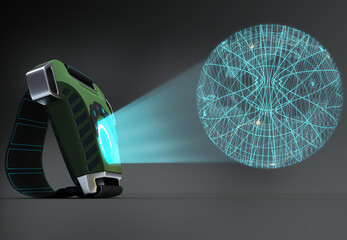 3D rendering of a navigation compact compass device.