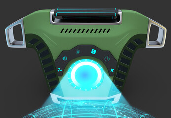 3D rendering of a navigation compact compass device.