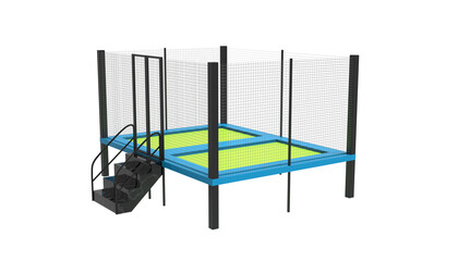 jumping trampoline on a white