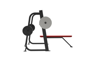 gym equipment Barbell Bench Press isolated background