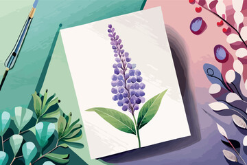 Lavender Flower watercolor illustration