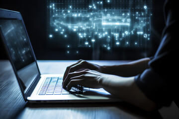 person typing keyboard on a laptop