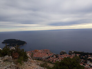 Panoramic view of the old city of Dubrovnik, Croatia