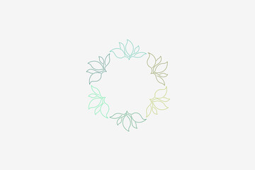Illustration vector graphic of round line art leaves. Good for decoration or logo