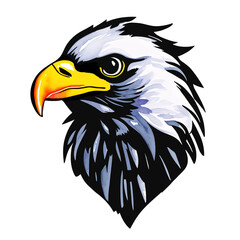 eagle head with style hand drawn watercolor digital painting illustration