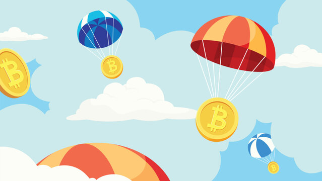 Crypto Airdrop Flat Design