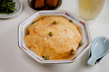 家庭的なカニカマの天津飯