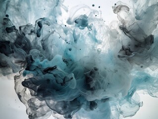 Abstract Background of Ink Splatters and Swirls in Water