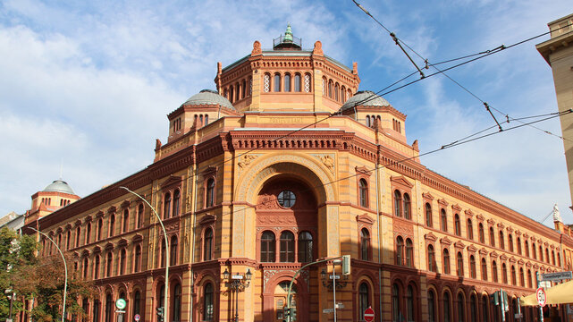 old brick building (ehem-postfuhramt) in berlin (germany)