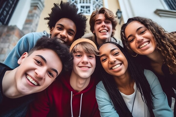 Teenagers Taking Selfie Portrait Together