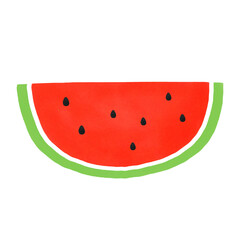 Fresh slice of watermelon hand drawn illustration