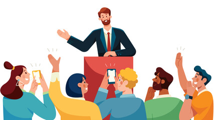 Public Speaker Man on White