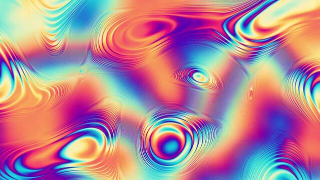 Seamless abstract psychedelic wavy background for loop playback. Abstract liquid surface. 4k video