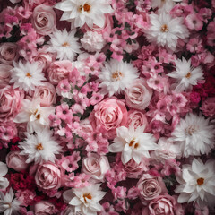 Obraz na płótnie Canvas Pink And White Flowers Tone Background Illustration