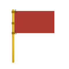Obraz premium Goal red flag icon. Golden flag pole.ref flag. Pin flag.