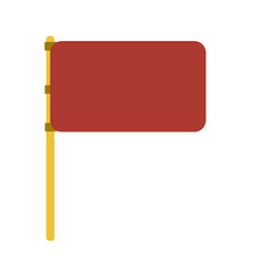 Obraz premium Goal red flag icon. Golden flag pole.ref flag. Pin flag.