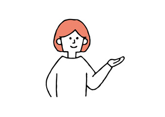 片手を出す女性