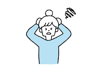 頭を抱える女性