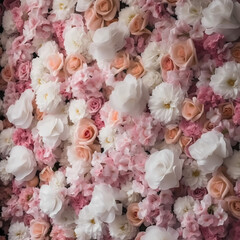 Obraz na płótnie Canvas Pink And White Flowers Tone Background Illustration