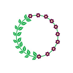 Vector floral logo template in elegant and minimal style illustration. Circle frames logos. For badges, labels, logotypes and branding business identity.