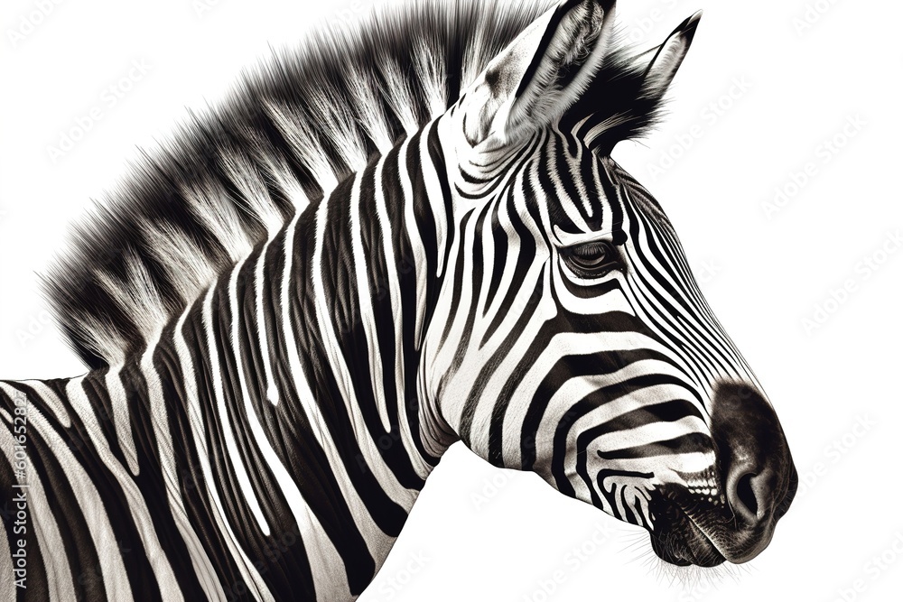Poster zebra print isolated on white background. generated by ai