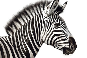 zebra print isolated on white background. Generated by AI
