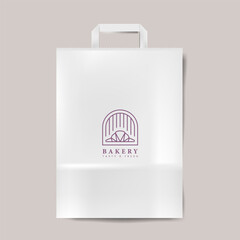 Paper package mockup for bakery. 