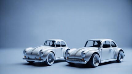 Fototapeta premium white toy car on a white background Generated by AI