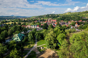 View from Bran Castle known as Dracula's Castle near Bran in Romania