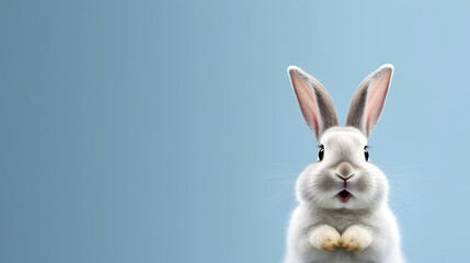 Fototapeta premium Joyful and Playful White Rabbit: A Cute and Smiling Easter Pet. created with Generative AI