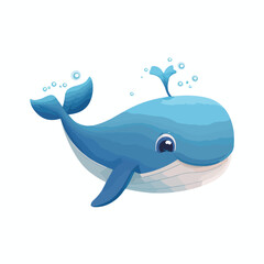 vector cute whale cartoon style
