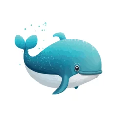 Rolgordijnen Walvis vector cute whale cartoon style