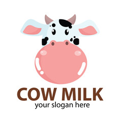 vectro logo black white headed milk cow with pink nose