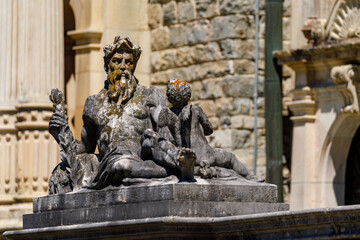 Naklejka premium Statue at the Peles Castle in Romania