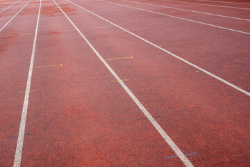 Fototapeta premium running track in stadium after rain